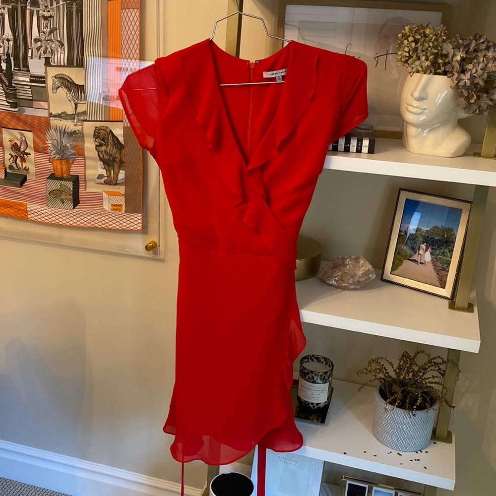 Naked Zebra Red Wrap Mini Dress Size S